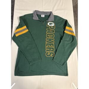 Green Bay Packers LS Pullover NFL Team Apparel Quarter Zip Men's Large